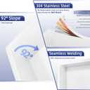 No Tile Needed Shower Niche - 304 Stainless Steel Niche Shower with 3- Tier Shelves Recessed Wall Niches for Bathroom Storage (White, 36 X 12 X 4.13 Inches, 3)