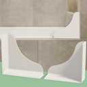 No-Adhesive 2-Pack All-Silicone Shower Splash Guard with Strong Suction Cups, Reusable Bath Tub Corner Water Blocker for Secure Seal&Easy RemovalKeep Water in Shower or Bath, One-Piece Design, White (Cloud Dancer White)