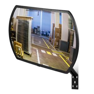 Geetery 1 Piece 30" x 20" Garage Convex Security Mirror Outdoor Indoor Round Rectangular Acrylic Traffic Corner Mirror Blindspot for Wall Parking with Protective Film for Driveway