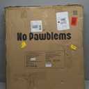 No Pawblems Free Standing Dog Gate with Door, 30'' Tall Foldable Dog Fence for Indoor & Outdoor, Up to 78 Inch Extra Wide Puppy Gate for Stairs, Hallways, Doorways, Deck, Yard (Wood Pattern, 3 Panels)