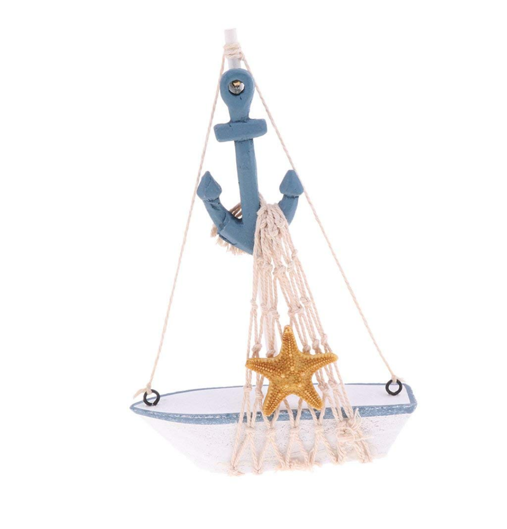Mini Wooden Sailing Boat, Decoration