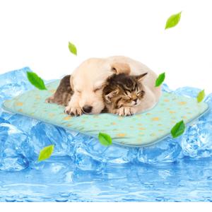 NWK Pet Cooling Mat - 27.5 X 20 Ice Silk Cooling Mat for Dogs & Cats Portable & Washable Pet Cooling Blanket, Car Seats, Beds for Summer (Green Fruit, Medium)