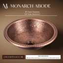 Monarch Abode Bathroom Sink 16-Inch Rotunda Dual Mount Undermount or Drop In Bathroom Sinks, Bathrooms Hand Hammered Pure Copper Vanity Sink for Countertop, Powder Room, Bath, or Restroom