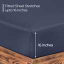 ROYALE LINENS 300 Thread Count 100% Long Staple Combed Cotton Fitted Sheet California King - Super Soft Deep Pocket Bottom Sheet - Fitted Sheets Only - Elastic Sheets (Cal King, Navy)