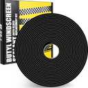 Butyl Rubber Tape Headlight Glue Sealant Rope 14.8Ft Diameter 9.5mm Butyl Putty Foam Strip Butyl Rubber Caulk Sealer for Automotive (Car RV Truck Marine) Window Door Windshield Sealing - Black, 1 Roll
