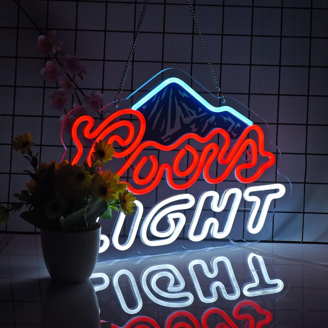 Neon Sign for Wall Dcor Crs Light Neon Signs Beer Bar Home Bedroom Man Cave Office Hotel Pub Cafe Neon Light with Dimmable Switch LED for Wall Decor (Blue+Red+White)