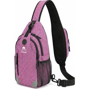 Sling Backpack for Women & Men, Crossbody Travel Bag with Water Bottle Holders, 17 Pockets, Quick-Access Phone Pocket, Hidden Security Pocket, Fits 11" Tablet, for Daily Carry, Travel, Theme Parks