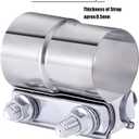 2.25 Inch Exhaust Clamp, 2 1/4 inch Lap Joint Exhaust Band Clamp Sleeve Coupler Stainless Steel (1Pc)