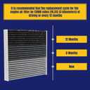 CF10134 Cabin Air Filter for Honda Accord Civic CR-V Pilot Odyssey Ridgeline for Acura MDX RDX TL ILX Cabin Filter Replacement with Activated Carbon Replace CP134 80219-SHJ-A01, 1 Pack