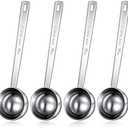 Geiserailie 4 Pieces 2 Tablespoon Scoops with Long Handle, 30 ml Stainless Steel Measuring Spoon for Coffee Milk Fruit Powder, Loose Tea Dry, Spice Jar, Cooking Baking, and Other Dry Goods