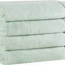 Comfort Spaces Extra Large Bath Towel Set of 4 Piece 30x60 Bath Sheet Set Shower Towel Beach Towel 100% Cotton Bathroom Towel Set Quick Dry Oversized Highly Absorbent Soft 400GSM Seafoam Green