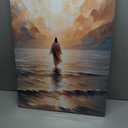 Jesus Walking on Water Canvas Wall Art Christian Bible Stories Wall Decor Pictures Modern Religious Posters Prints for Living Room Bedroom Church Home Decorations 12inx16in Ready to Hang