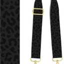 Purse Strap Replacement Belt Crossbody 1.5" Wide Golden Buckle Cute Shoulder Strap Durable Adjustable Guitar Straps for Canvas Bag Handbag Cute Black Leopard