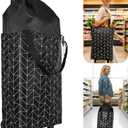 Rolling Shopping Bag, Small Shopping Cart with Wheels,Collapsible Portable Waterproof Tote for Market & Grocery RunsGift for Women & Seniors(Black&Expandable Bag)