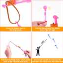 lpvoqpth 25 Sets LED Flying Set, 25 Slingshot+25 Glow Helicopter-50 Pcs, Flying Toy Outdoor Toys Glow in The Dark Party Supplies Party Favors for Kids 8-12,4-8
