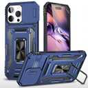 Fetrim Case for iPhone 16 Pro Max -(Blue)| Sliding Camera Cover, with Rotation Round Stand