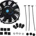 7" inch Universal Slim Fan Push Pull Electric Radiator Cooling 12V Mount Kit Black