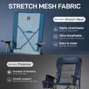 EVER ADVANCED Reclining Camping Chairs for Adult Supports 350lbs Mesh Blue, Oversized