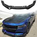 Front Lip Compatible with 2015-2023 Dodge Charger Speed Style Front Bumper Lip Spoiler ABS Air Chin Body Kit AMPP Splitter 3 Stage Design (Gloss Black)