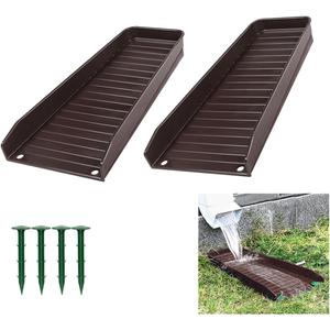 Rain Gutter Downspout Extension, Downspout Splash Block Gutter Splash Guards Downspout Extender Gutter Extensions for Downspout Plastic 16" (Brown A - 2PCS)