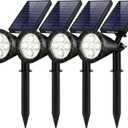InnoGear Solar Lights Outdoor Waterproof Solar Garden Light for Outside Yard Landscape Lighting Pathway Spot Lights Spotlight Wall Light Auto On/Off, Pack of 4 (White)