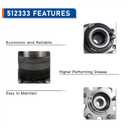 PAROD Pair 512333 Rear Wheel Bearing & Hub Assembly Compatible with 2007-2017 Jeep Compass, 2007-2017 Patriot, 2007-2008 Dodge Caliber 4WD/AWD
