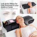 Lash Pillow for Lash Extensions with PU Leather Pillowcase,Memory Foam Neck Pillow Eyelash Extension Ergonomic Curve Improve Cervical Pillows for Neck Pain, Black