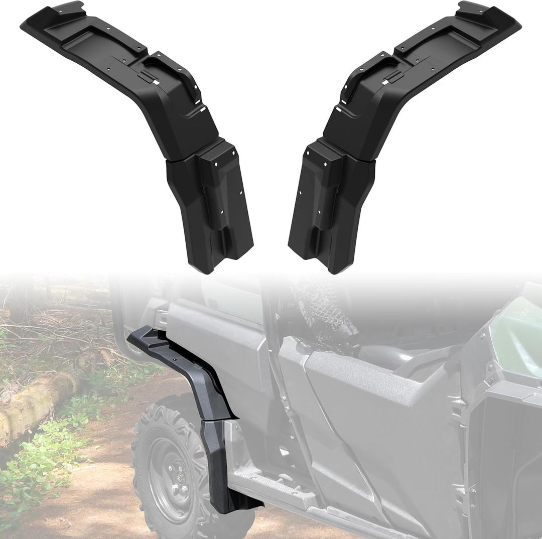 SAUTVS Extended Rear Fender Flares Compatible with Honda Pioneer 700-4 2014-2025, Wider Rear Left & Right Mud Flaps Mud Guards Extensions Accessories