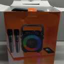 Karaoke Machine, Portable Bluetooth Speaker with 2 Wireless Microphones for Adults & Kids with Lights, Karaoke Microphone with PA System Supports USB/TF/REC/FM/AUX for Home Party Home System Packages (Black)