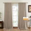 RYB HOME 100% Blackout Velvet Curtains for Living Room, Light Blocking Nursery Curtains 96 inches Long 2 Panels, Back Tab Thermal Insulated Window Drapes for Bedroom, Camel Beige, 52W x 96L