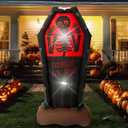 5FT Coffin, Halloween Outdoor Inflatable Decoration, with LED Lights, Suitable for Outdoor Lawns, Gardens, Terraces and Halloween Parties
