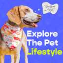 2 x Nausikaa Triangle Large Girl Dog Bandanas 4 Pack, Durable Polyester Fabric Dog Scarf, Unique Design - Ink Flower F