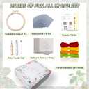 Teusicathe 10PCS Punch Needle Coaster Kit, for Beginners, Children and Adultspunch Needle Embroidery Kit, Includes Pattern, Tools, Yarn, Hoop, Instructions