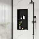Neodrain No Tile Shower Niche Insert Tile Ready, Black Recessed Wall Niche for Shower Organizer(Inner Size 12"x24") - Stainless Steel Built-in Bathroom Shelf, No Tile Needed, Matte Black