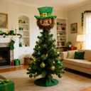 St Patricks Day Christmas Tree Topper, 9 Inches Large St Patricks Day Christmas Tree Decorations for Home Indoor Party