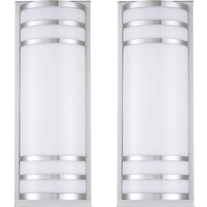 Doraimi Lighting 2 Pack LED 12W-3000K 16" Half Cylinder Wall Sconce Mounted Light Fixture with Brushed Nickel Finish for Home Decor Bathroom Bedroom Hallway
