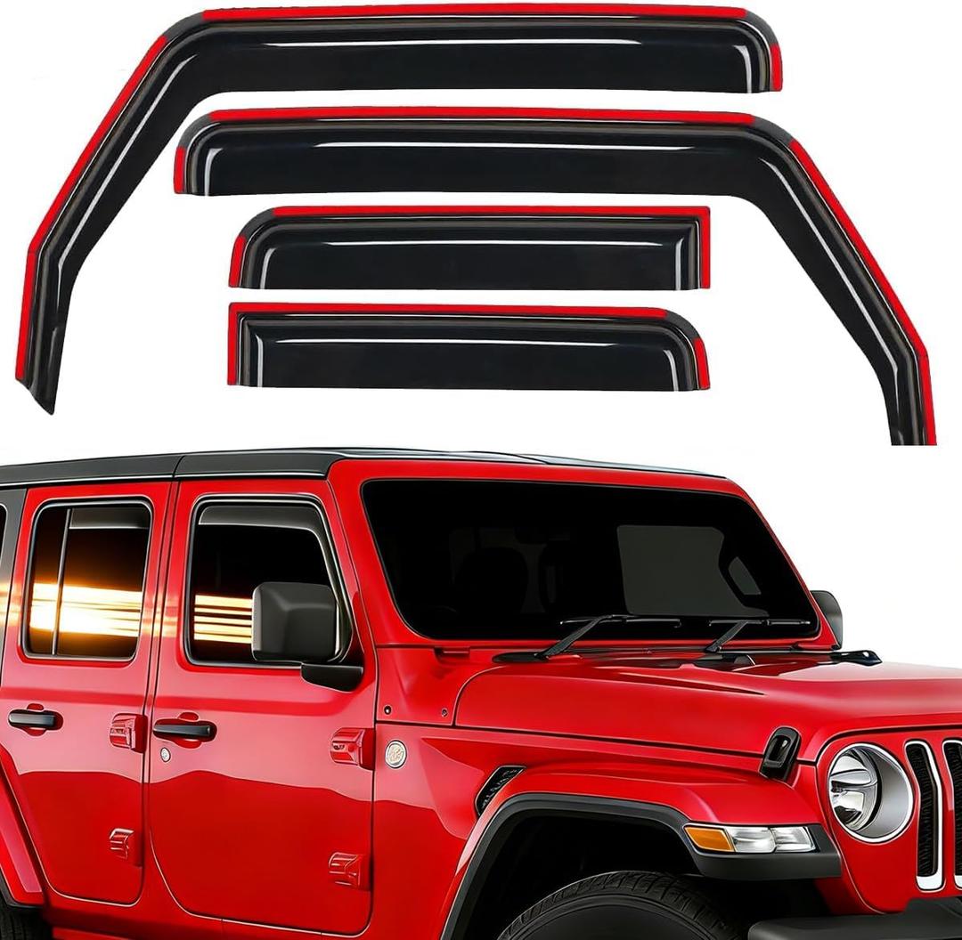 Window Rain Guards Fit for Jeep Wrangler JL/Jeep Gladiator 2018-2025