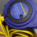 Goodyear Retractable Extension Cord Reel  Heavy-Duty Commercial Cable with Triple Tap Connector, Auto-Rewind & Wall/Ceiling Mountable (Enclosed, 12AWG x 65 ft)