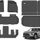 GINOWY-Floor Mats & Cargo Liner for Buick Enclave 2025 2026 &GMC Acadia Only 7 Seats &Chevy Traverse Only 7 Seats 2024-2026, TPE All Weather Car Floor Mats, Non-Slip Waterproof Accessories Mats,Black