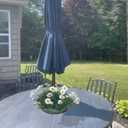 Umbrella Planter for Patio Table - Flower Pot Hole Fits Standard Poles Up to 1.5" Diameter, Container for Garden Home Plants, Carbon Steel Material (Grey) (Gray)