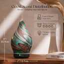 Porseme 150ml Essential Oil Diffuser Glass Color Changing Aroma Air Diffusers Aromatherapy Ultrasonic Cool Mist Humidifier 6 Running Hours Waterless Auto-Off for Sleeping Yoga Office Spa (Teal Green)