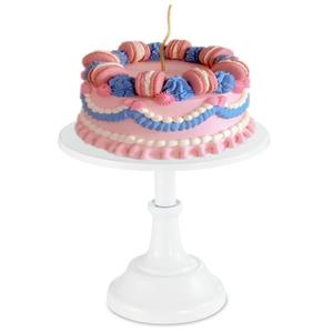 Distlety White Cake Stand 10 inch Round  Cupcake Stand  Metal Cake Holder Stand for Wedding Reception Birthday Party Graduation Ceremonies Family Gatherings and Other Events