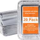 20 Pack Grill Drip Pans, Compatible with Weber 6415 Grill Accessories, Genesis, Traveler, Q Series, Disposable Aluminum, Foil Grease Trays 8.5" X 6" (20 Pack)