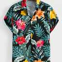 WDIRARA Men's Hawaiian Summer Beach Top, Small