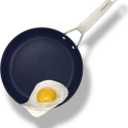MsMk Small Nonstick Frying pan Blue, 8-inch Durable Egg Omelet Skillet, Titanium and Diamond Non Stick Coating From USA, for Induction,Cerammic and Gas Cooktops, Oven Safe,Dishwasher Safe