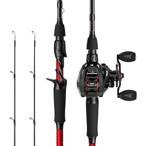 KastKing Royale Legend II Twin Tip Fishing Rod and Reel Combos, Spinning & Casting Combo, IM6 Graphite 2Pc Blanks, Extra Backup Tip Section, Stainless-Steel Guides, KastFlex Technology, EVA Handles