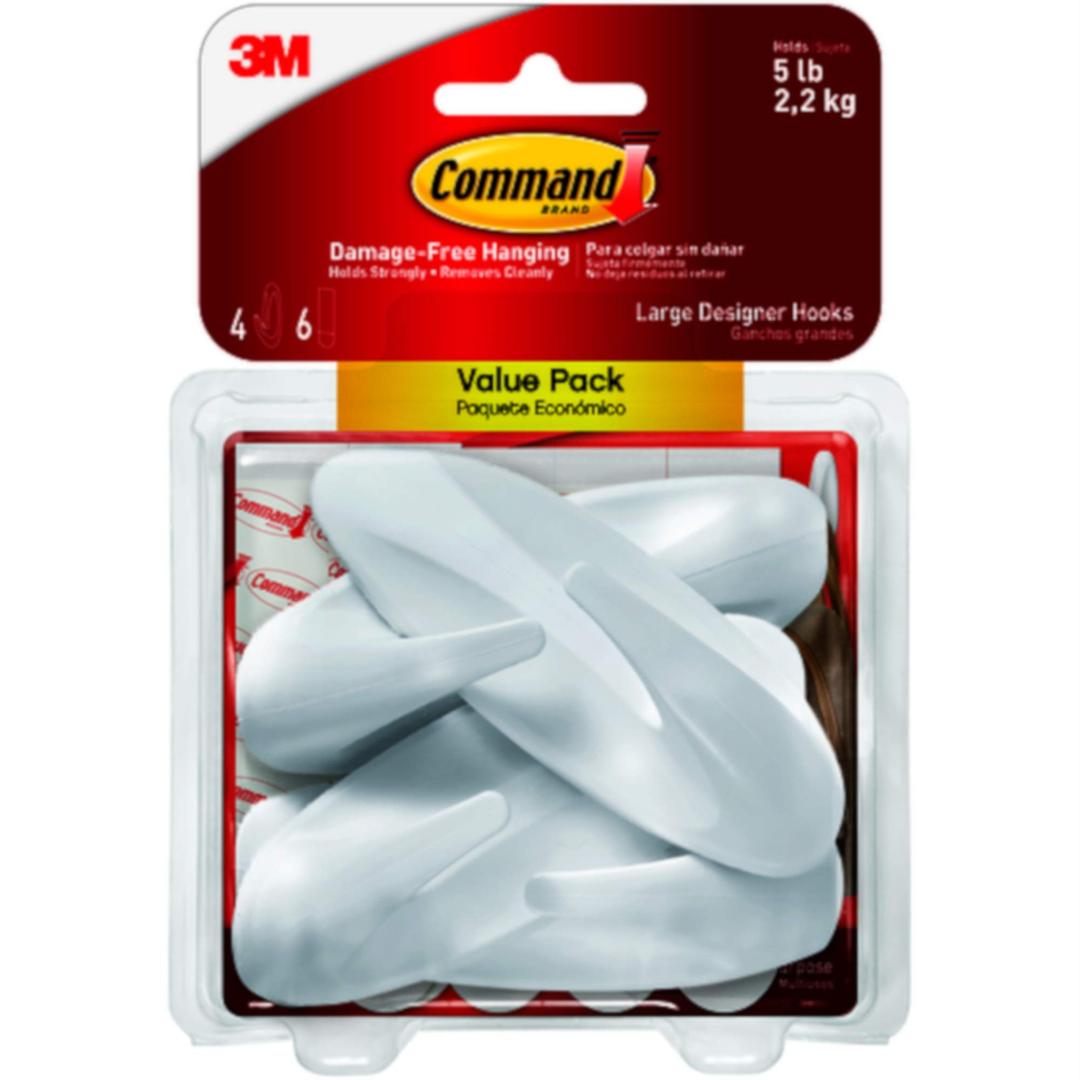 3M Command Value Pack Large Designer Hooks, 4