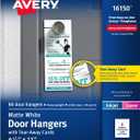 Avery Printable Door Hangers with Tear-Away Cards, 4.25" x 11", Matte White, 80 Blank Door Hangers for Laser and Inkjet Printers (16150)
