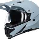 TRIANGLE Dual Sport Motorcycle Helmet Dirt Bike Helmets ATV Full Face Helmet for Adults Men with Internal Sunshield DOT Approved (Medium, Gray)