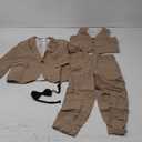 Boys Linen Suit Boys Tuxedo Slim Fit 3 Piece Summer Suit Kids Linen Suit Jacket Vest Pant (8 Years, Khaki)